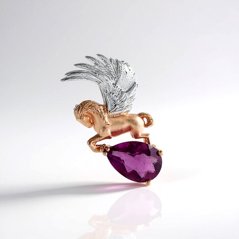 Spilla in argento con Fluorite Rosa (Gems en Vogue)