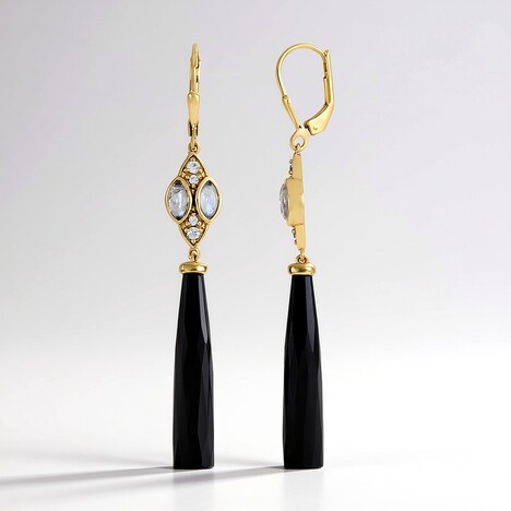 Orecchini in argento con Onice Nero (KM by Juwelo)