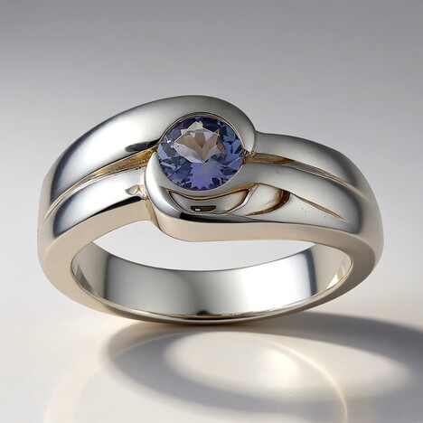 Anello in argento con Tanzanite (non riscaldata) (Pallanova)
