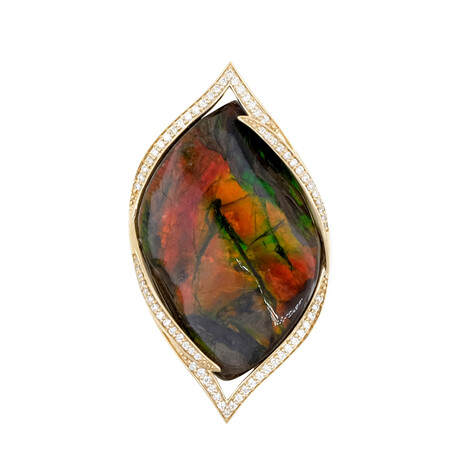 Gouden hanger met een ammoliet (de Melo)