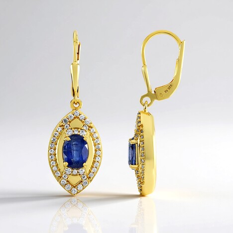 Orecchini in argento con Cianite del Nepal