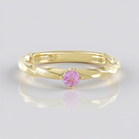 Anello in argento con Zaffiro Rosa