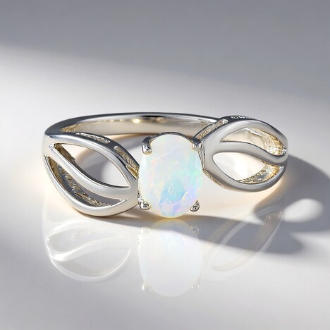 Anello in argento con Opale di Welo