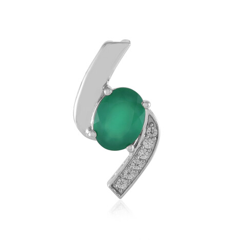 Grüner Onyx-Silberanhänger