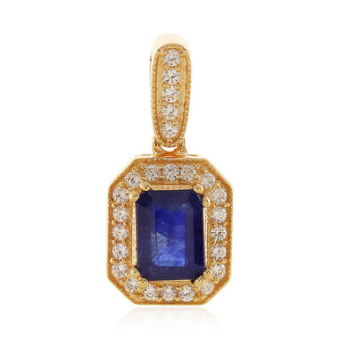 Ciondolo in argento con Zaffiro Blu del Madagascar