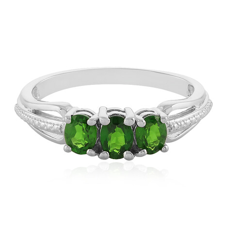 Anello in argento con Diopside Russo