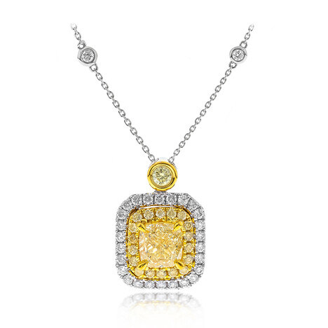 Gelber SI2 Diamant-Goldhalskette (CIRARI)