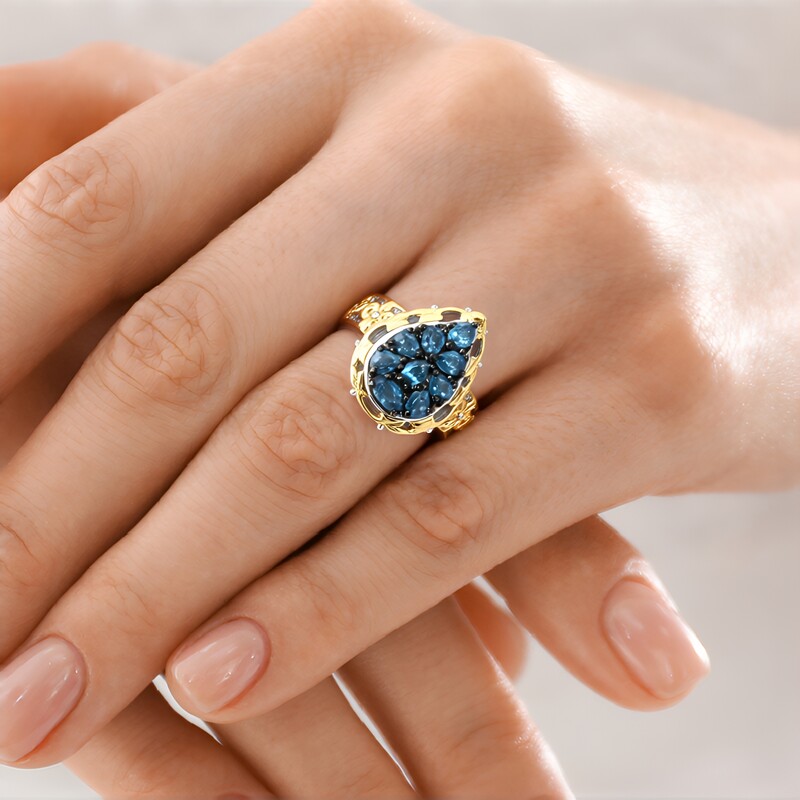 Petrol-Kyanit-Silberring (Gems en Vogue)