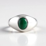 Anello in argento con Malachite