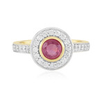 Bague en argent et Saphir rose de Madagascar