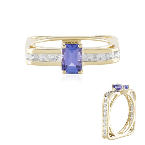 Gouden ring met een AAA tanzaniet (de Melo Gold)