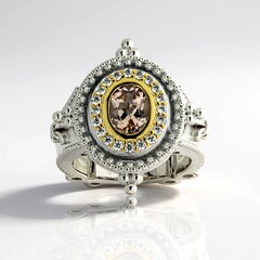 Anello in argento con Morganite Brasiliana (Dallas Prince Designs)
