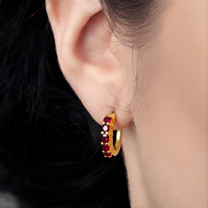 Orecchini in argento con Spinello Rosso