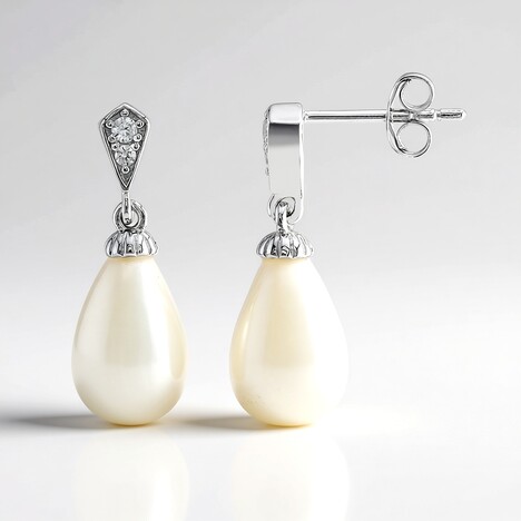 Orecchini in argento con Calcedonio Bianco