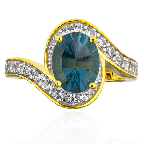 Anello in argento con Fluorite Blu Caraibico