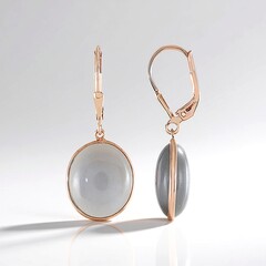 Orecchini in argento con Pietra di Luna Argentata (KM by Juwelo)
