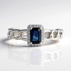Anello in oro con Zaffiro Ceylon Blu