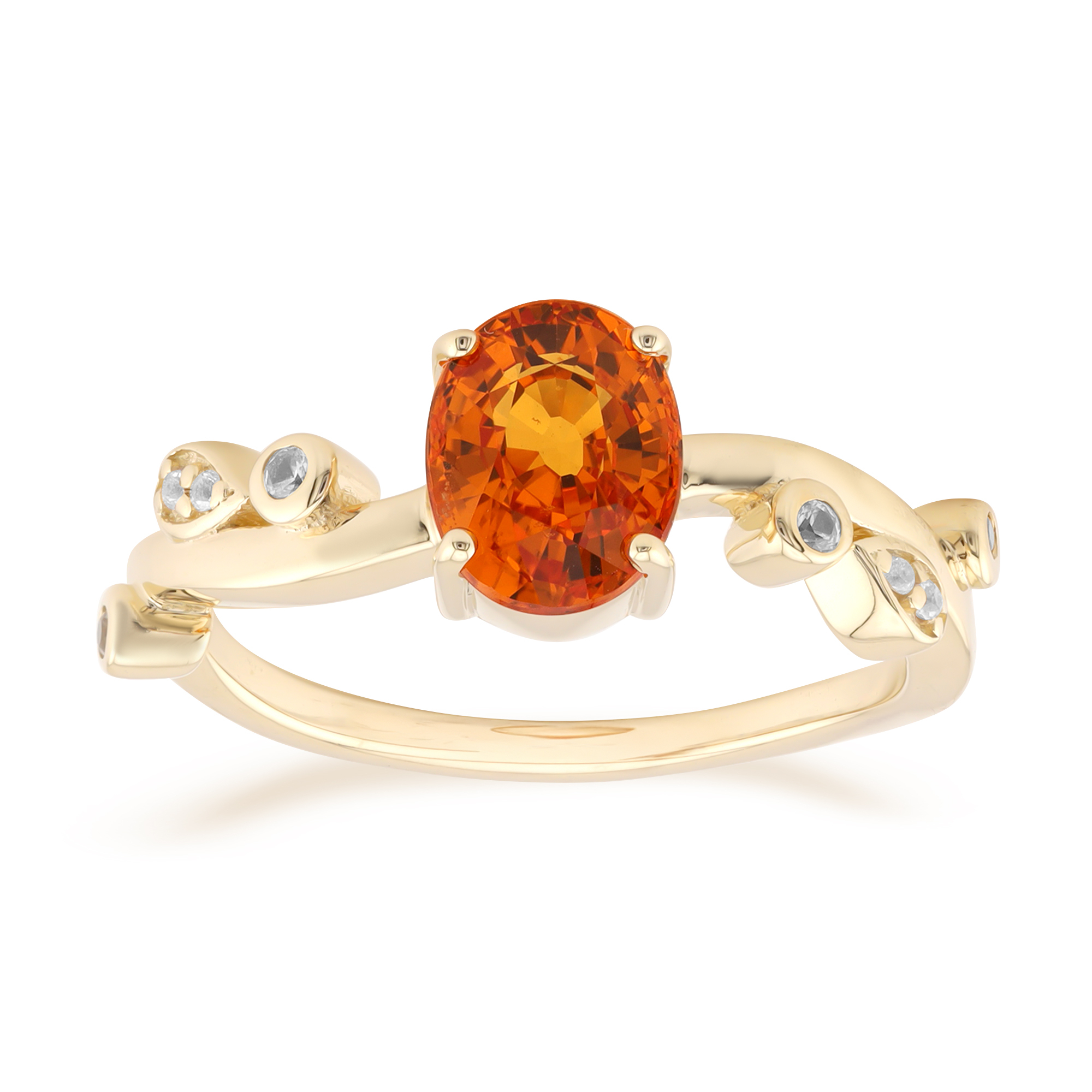 Anello in oro bianco con zaffiro Sri lanka non riscaldato da 0,95ct e