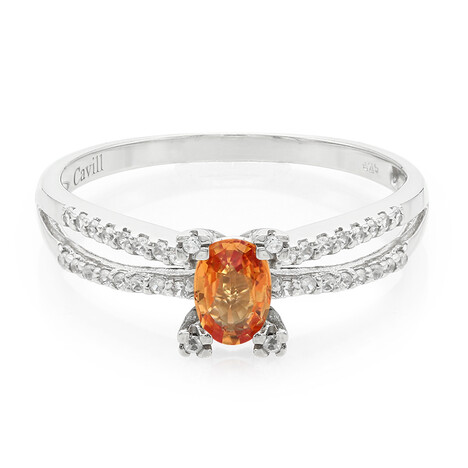 Padparadscha-Saphir-Silberring