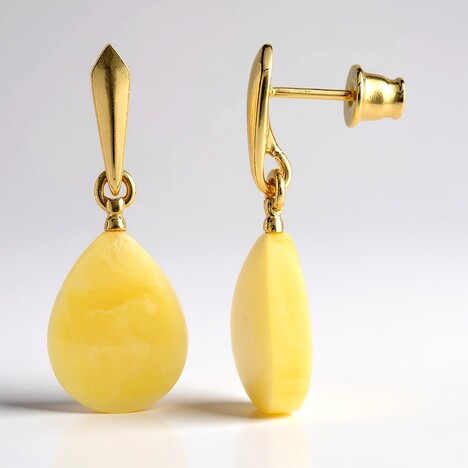 Orecchini in argento con Ambra Milky Baltica (dagen)