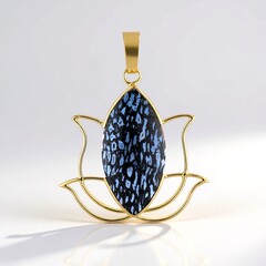 Ciondolo in argento con Legno di Palma pietrificato Jambi (Bali Barong)