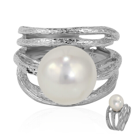 Anello in argento con Perla di Acqua Dolce (TPC)