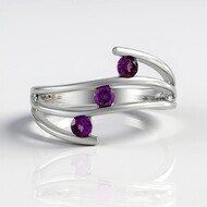 Magenta-Granat-Silberring