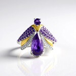 Anello in argento con Ametista Zambiana