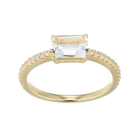 Bague en argent et Topaze blanche