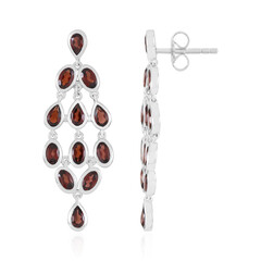 Boucles d'oreilles en argent et Grenat du Mozambique