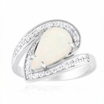 Brasilianischer Weißer Opal-Goldring