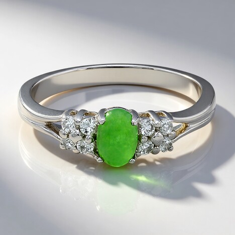 Anello in argento con Crisoprasio Imperiale