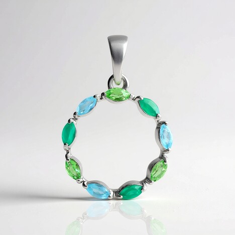 Ciondolo in argento con Apatite Blu