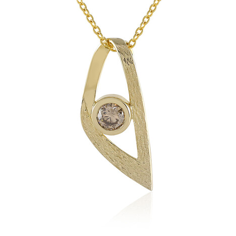 I2 Champagner-Brillant-Silberhalskette