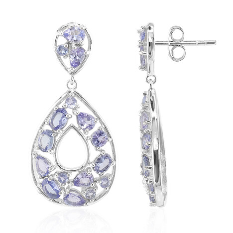 Tansanit-Silberohrringe