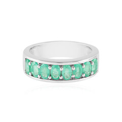 Anillo en plata con Esmeralda de Rusia