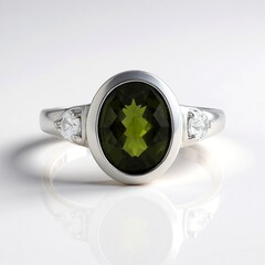 Anello in argento con Vesuvianite