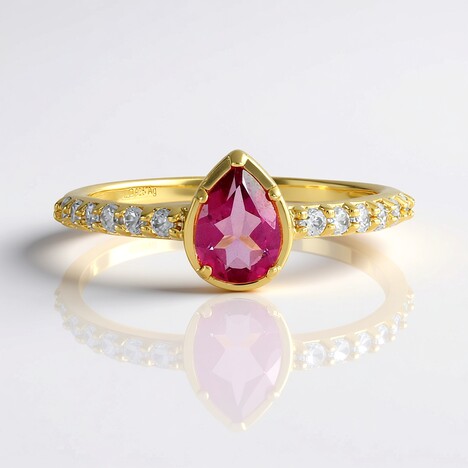 Anello in argento con Topazio Rosa