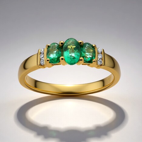 Anello in oro con Smeraldo Zambia AAA (CIRARI)