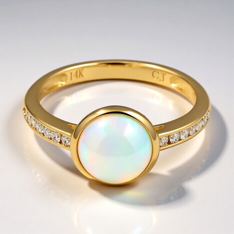Anello in oro con Opale di Welo AAA (CIRARI)