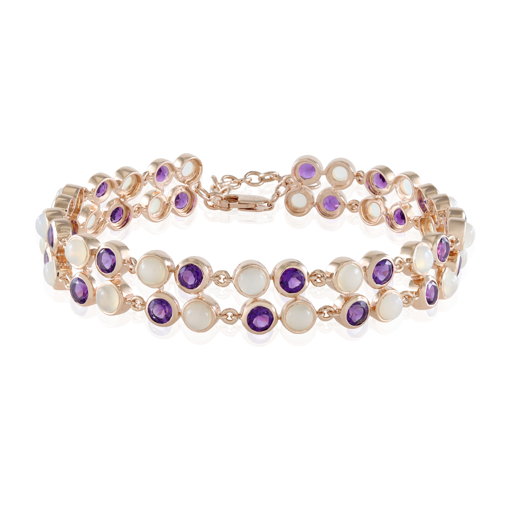 Collana con Agata Viola, Agata Lilla, Quarzo Rosa e Bigiotteria Blu