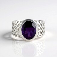 Anillo en plata con Amatista (Ornaments by de Melo)