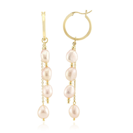 Orecchini in argento con Perla d'Acqua Dolce Arancione (TPC)