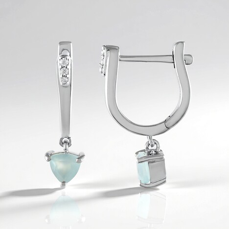 Orecchini in argento con Calcedonio Acqua