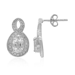 Pendientes en plata con Topacio blanco