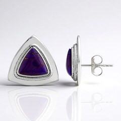 Orecchini in argento con Turchese Kingman Mohave Porpora (Jones Lee)