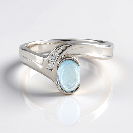 Anello in argento con Acquamarina Ofiki