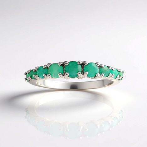 Anello in argento con Smeraldo Brasiliano