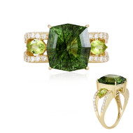 Ludwigit-Peridot-Goldring (de Melo)