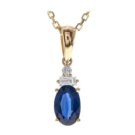 Blauer Ceylon-Saphir-Goldhalskette (CIRARI)